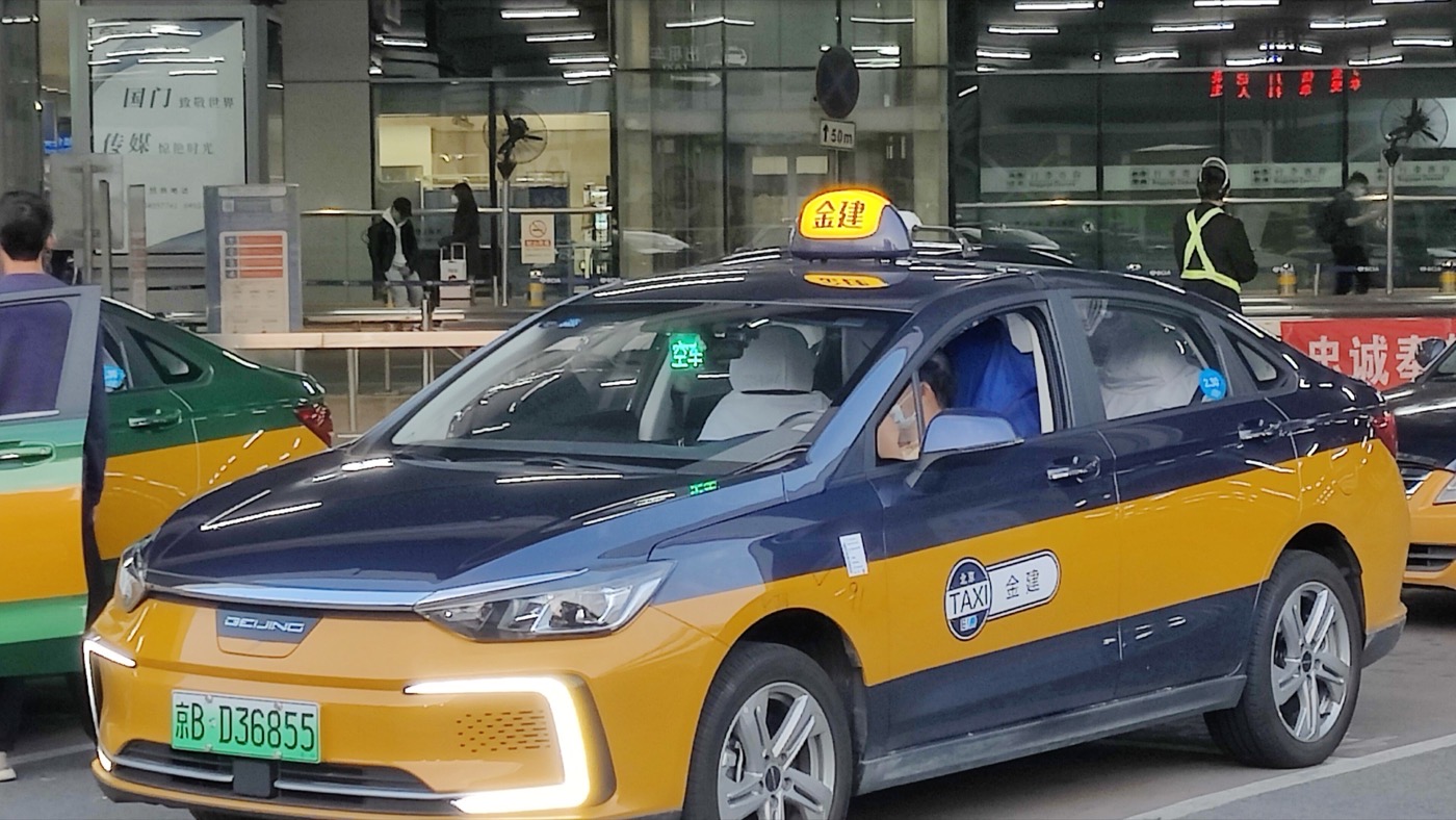 An electric taxi on a Beijing street