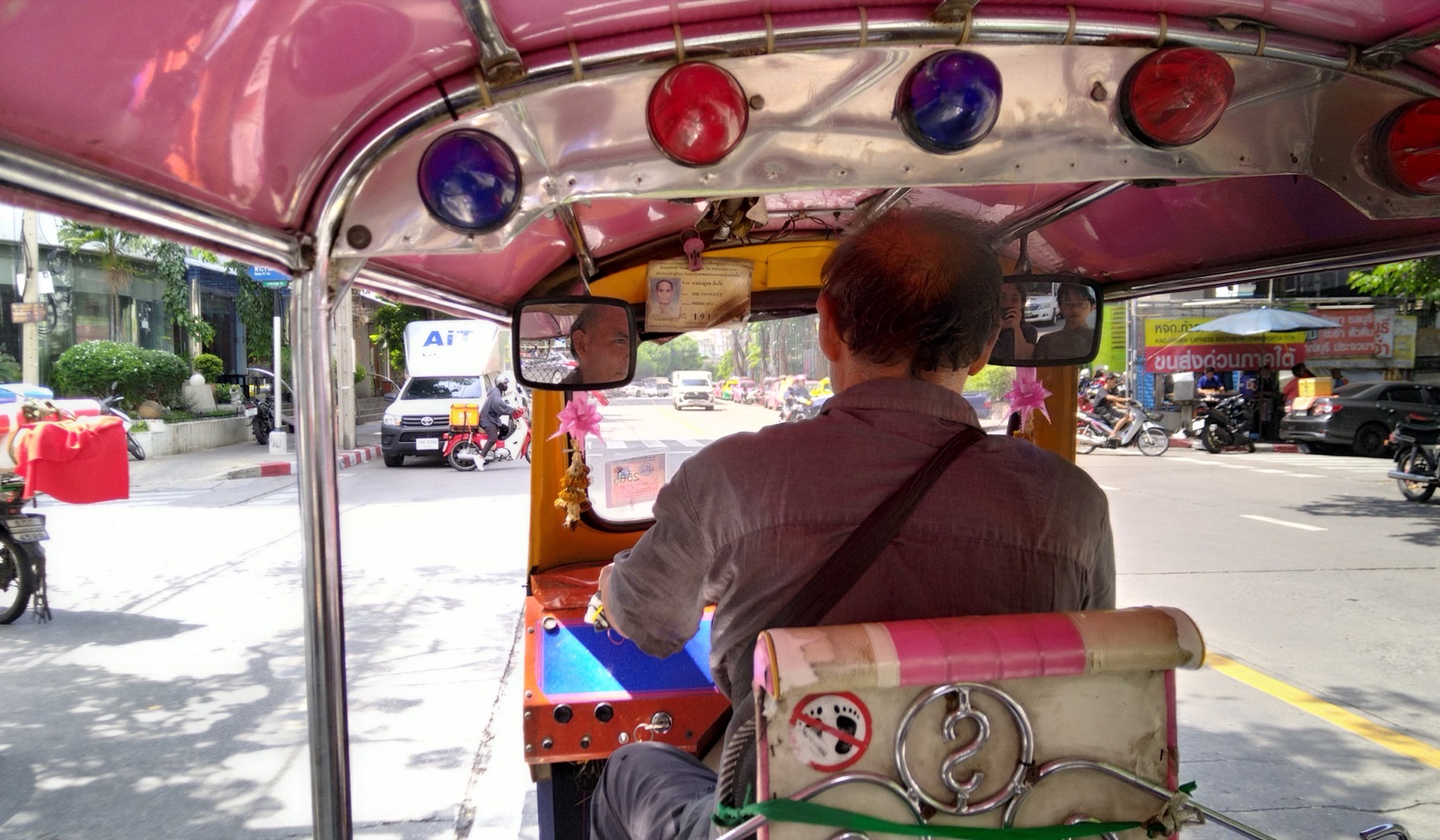 View from a tuk-tuk on a Bangkok street
