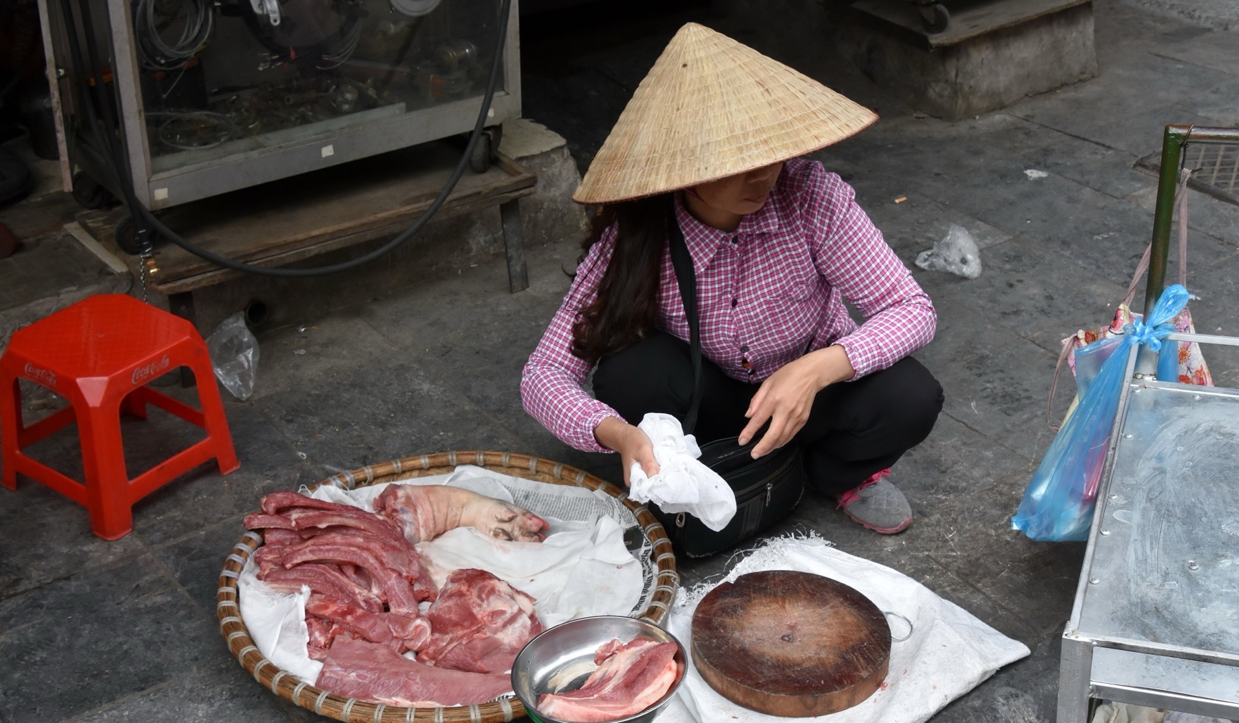 A busy street in the Old Quarter of Hanoi
